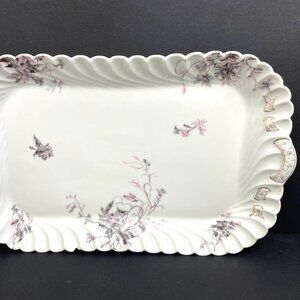 Vintage Haviland & Co.Limoges France Porcelain Tray Hand Painted Floral - 15”x9”